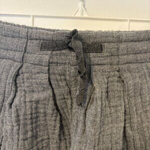 Zara Grey Cotton Pants Textured Size 7 Elastic Waist & Pockets